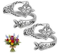 Anillo de nudo de bruja para mujer, banda abierta ajustable, anillo de nudo de protección de bruja, símbolo de eternidad vintage, regalo para mujer, Zinc, Sin piedra preciosa