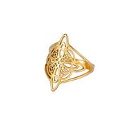 Anillo de nudo mágico de bruja para mujer, de acero inoxidable, amuleto de nudo celta, vintage, hueco, joyería de regalo, Acero inoxidable, Sin piedra preciosa