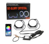 Anillo de ojos de ángel LED RGB para BMW para lente de proyector bi-xenón | Colorido para cubierta de ojo de demonio, decoración de faros delanteros de coche de 2.5 3 pulgadas (2.5 pulgadas)