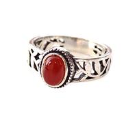 Anillo de ónix marrón chapado en plata, anillo hecho a mano, anillo de declaración para mujer (talla 7.5 EE.UU.) DR-2852, piedra preciosa, ónix marrón