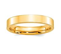Anillo de oro amarillo de 10 quilates pulido sólido de 4 mm, ajuste cómodo, tamaño 7, anillo para mujeres y hombres