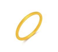 Anillo de oro amarillo de 24 quilates para mujer, alianzas mate estrecho, 53 (16.9), Sin piedras preciosas