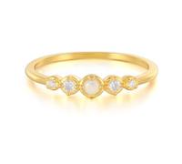 Anillo de oro para mujer, ópalo, anillos de compromiso, oro amarillo de 9 K/14 K, media eternidad, moda elegante, 14, Ópalo Moissanita