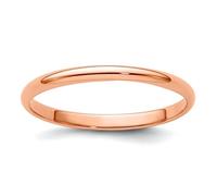 Anillo de oro rosa de 14 quilates grabable de 2 mm Ltw medio redondo, joyería de regalo para mujer. Opciones de tamaño del anillo: de H a Z, US 5 | EU 49.75 | DE 15.75 | JP 9 | UK J 1/2, Oro Metal Oro