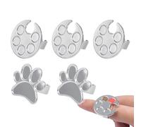 Anillo de paleta de arte de uñas, paletas de esmalte de gel portátil, 1.18 x 1.18 x 0.87 pulgadas, garra de gato de acero inoxidable, herramientas de mezcla de arte de uñas, juego de manicura para