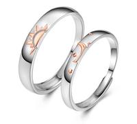 Anillo de pareja con diseño de sol y luna y estrellas, anillos ajustables a juego como regalo de amistad para mejor amiga, madre e hija, regalo del día de San Valentín