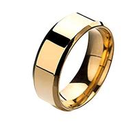 Anillo de pareja de acero inoxidable Exquisiteappointment, anillos para mujer que no girarán tu dedo (oro, 8)