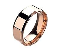 Anillo de pareja de acero inoxidable Exquisiteappointment, anillos para mujer que no girarán tu dedo (oro rosa, 8)