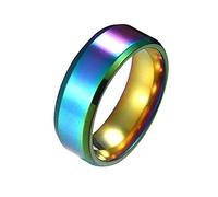 Anillo de pareja de acero inoxidable Exquisiteappointment, anillos para mujer que no girarán tu dedo (multicolor, 6)