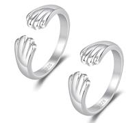 Anillo de pata de gato para mujer, anillo de abrazo con estampado de pata de gato, anillos conmemorativos abiertos ajustables para amantes de las mascotas, adjustable, Metal, Sin piedras preciosas