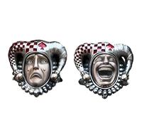 Anillo de payaso de tragedia y comedia, diseño de máscara de payaso llorando con sonrisa oscura, joyería para mujeres y hombres, Acero inoxidable, Sin piedras preciosas 1