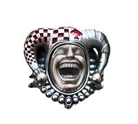 Anillo de payaso de tragedia y comedia, diseño de máscara de payaso llorando con sonrisa oscura, joyería para mujeres y hombres, Acero inoxidable, Sin piedras preciosas 1