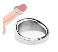 Anillo de pene de acero inoxidable Anillo de glande de metal anillos de pene prepucio pequeño glande del pene joyería íntima castidad erótica SM anillo de testículo bondage juguete sexual para(26mm)