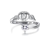 Anillo de pérdida de embarazo de plata de ley con aborto involuntario, anillo de pérdida de embarazo, joyería de madre de un ángel, regalo de simpatía para mujeres y madres