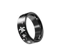 Anillo de perlas de estrella de doble capa para mujer, moda de verano, abertura de anillo personalizada, anillo índice, anillo de dedo índice ajustable lesbiana, A, Acero inoxidable, Sin piedras
