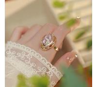Anillo de perlas para mujer, anillo de perlas irregulares, anillo de diamantes de imitación con forma de hoja, anillo de perlas barrocas, anillo apilable de perlas vintage de oro, anillo ajustable de