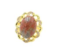 Anillo de Piedra: Anillo de Cristal de Arena Azul en Forma de Dan de Encaje Amarillo de Piedra Natural del Mismo Estilo para Hombres y Mujeres, joyería Personalizada Hecha a Mano, Unakite, Talla ú