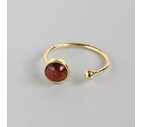 Anillo De Piedra De Ojo De Tigre Rojo Natural Anillo De Color Dorado Redondo De Cristal Anillos De Piedra Abiertos Ajustables Para Mujer Anillos De Dedo De Tobillo De Equilibrio De Reiki Anillo De E