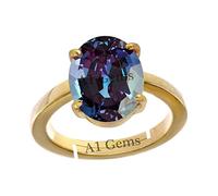 Anillo de piedras preciosas de alejandrita de calidad A+ de 3,25 ratti de 2,41 quilates para hombres y mujeres S-B0BQC35JMRNAMZ, S, Gema