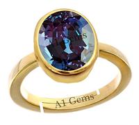 Anillo de piedras preciosas de alejandrita de calidad A+ de 7,25 ratti de 6,43 quilates para hombres y mujeres S-B0BS6L82MRNAMZ