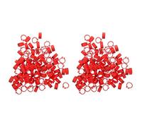 Anillo de piernas de pájaro, Anillas for Identificación De Aves Pack De 100 Multicolor 1,3x1,3 cm(Redx2pcs,1.3X1.3CMx2pcs)