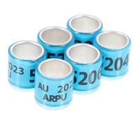 Anillo de piernas de pájaro, Anillos for Patas de identificación de pájaros, Paquete de 100, Color Azul