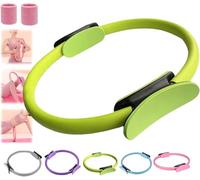 Anillo de pilates para entrenador de fitness, 2025 Pilates Circle, 14.96 pulgadas, anillos de yoga Magic Circle con asas dobles acolchadas, para brazos tonificados, piernas hombres y mujeres (verde)