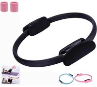 Anillo de pilates para entrenador de fitness, 2025 Pilates Circle, 14.96 pulgadas, anillos de yoga Magic Circle con asas dobles acolchadas, para brazos tonificados, piernas hombres y mujeres (negro)