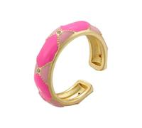Anillo de plata 925, anillo clásico, anillos, joyería, mujeres, hombres, esmalte, anillo de apertura de mariposa para mujeres, anillo ajustable con caída de aceite rojo rosa