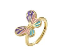 Anillo de plata 925, anillo clásico, anillos, joyería, mujeres, hombres, esmalte, anillo de apertura de mariposa para mujeres, anillo ajustable con caída de aceite rojo rosa