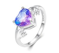 Anillo de plata 925, anillo de mujer de plata de ley 925, anillo Claddagh irlandés de plata de ley 925, amistad y amor, corazón de ópalo simulado