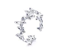 Anillo de plata 925, anillo de plata esterlina 25 apilable con forma de mariposa bailando, anillo abierto para mujer, joyería de lujo de plata
