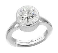 Anillo de plata ajustable de plata con circonita blanca natural para hombres y mujeres (laboratorio, certificado) -B08PZH99DN