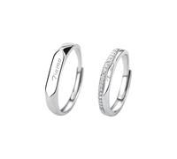 Anillo de Plata Boheme, Anillos para Mujer Tiamo Plata 925 Ajustable Ideas Regalos Hombres, Ajustable, Plata 925/1000, Cubic Zirconia