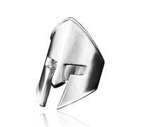 Anillo de Plata con Casco Espartano y máscara de Guerrero de Acero Inoxidable para Hombre, Anillo de Motociclista - 12