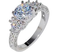 Anillo de Plata con Diamantes de Lujo Anillo de Novia Anillo de Compromiso Anillo de Compromiso Anillos con Circonitas Joyas para tu Princesa Practical And Professional