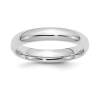 Anillo de plata de ley 925 chapada en rodio de 4 mm, ajuste cómodo, regalo de joyería para mamá, US 10 | EU 62.5 | DE 20 | JP 20 | UK T 1/2, Metal Plata metal Rodio Plata, Sin piedras preciosas