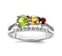 Anillo de plata de ley 925 chapado en rodio de 1,02 t. w. Pe Ci Ga Wt Bypass, regalo de joyería para mamá, US 6 | EU 52.75 | DE 16.5 | JP 12 | UK M, Metal Plata metal Rodio Plata, Sin piedras