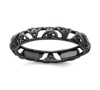 Anillo de plata de ley 925, chapado en rutenio pulido texturizado, apilable, chapado en negro, anillo de nudo celta, regalo de joyería para mamá, US 10 | EU 62.5 | DE 20 | JP 20 | UK T 1/2, Metal