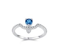 Anillo de plata de ley 925 con circonitas cúbicas para mujer, diseño de líneas geométricas con circonita cúbica solitaria, forma redonda, regalo para cumpleaños, N 1/2, Zirconia cúbica