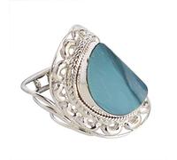 Anillo de plata de ley 925 con ópalo de fuego doble, piedra cabujón ovalada de 18 x 12 mm, engastada en bisel, piedra preciosa multicolor, anillo de declaración bohemio para mujer, J 1/2, Piedra