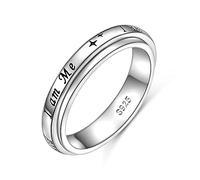 Anillo de plata de ley 925 con texto en inglés "I am Me", para mujeres, hombres, niñas y niños, para ansiedad, alivio del estrés, hiperactividades, autismo, anillo inspirador, tamaño 7