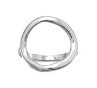 Anillo de plata de ley 925 con textura de círculo abierto de 17 mm para mujer, US 4 | EU 47.25 | DE 15 | JP 7 | UK H 1/2, Metal Plata Plata de ley, Sin piedras preciosas