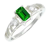 Anillo de plata de ley 925 para hombre y mujer, joya hecha a mano TSR1248AA, 20, Metal precioso Piedras preci, Tsavorita criada en el laboratorio