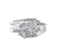 Anillo de plata de ley 925 para mujer, ajustable, corazón con diamantes incrustados, anillo de compromiso de oro rosa y circonita