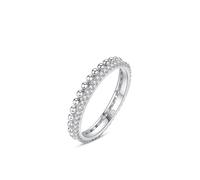 Anillo de plata de ley 925 para mujer, anillo de compromiso para mujer, corona de circonita cúbica, talla J 1/2, regalos elegantes para mujeres y madres, L 1/2, Plata de ley, Zirconia cúbica