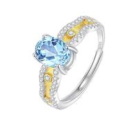 Anillo De Plata De Ley 925 Para Mujer, Chapado En Oro De 14 Quilates, Anillo De Bodas Con Piedras Preciosas Naturales, Banda Grande De Corte Ovalado, Circonita Cúbica Aaa, Anillo De Compromiso, Top