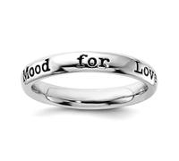 Anillo de plata de ley 925 pulida, apilable, 3,25 mm, con la letra Im In The Mood For Love, talla 6, One Size, Metal Plata Plata de ley, Sin piedras preciosas
