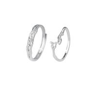 Anillo de plata de ley 999 con espinas y rosas, ajustable, popular para el día de San Valentín, Adjustable, Plata de ley 999, Sin piedras preciosas