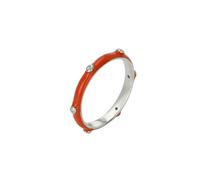 Anillo de plata de ley con circonita de color europeo y Estados Unidos para mujer., No. 6, Metal